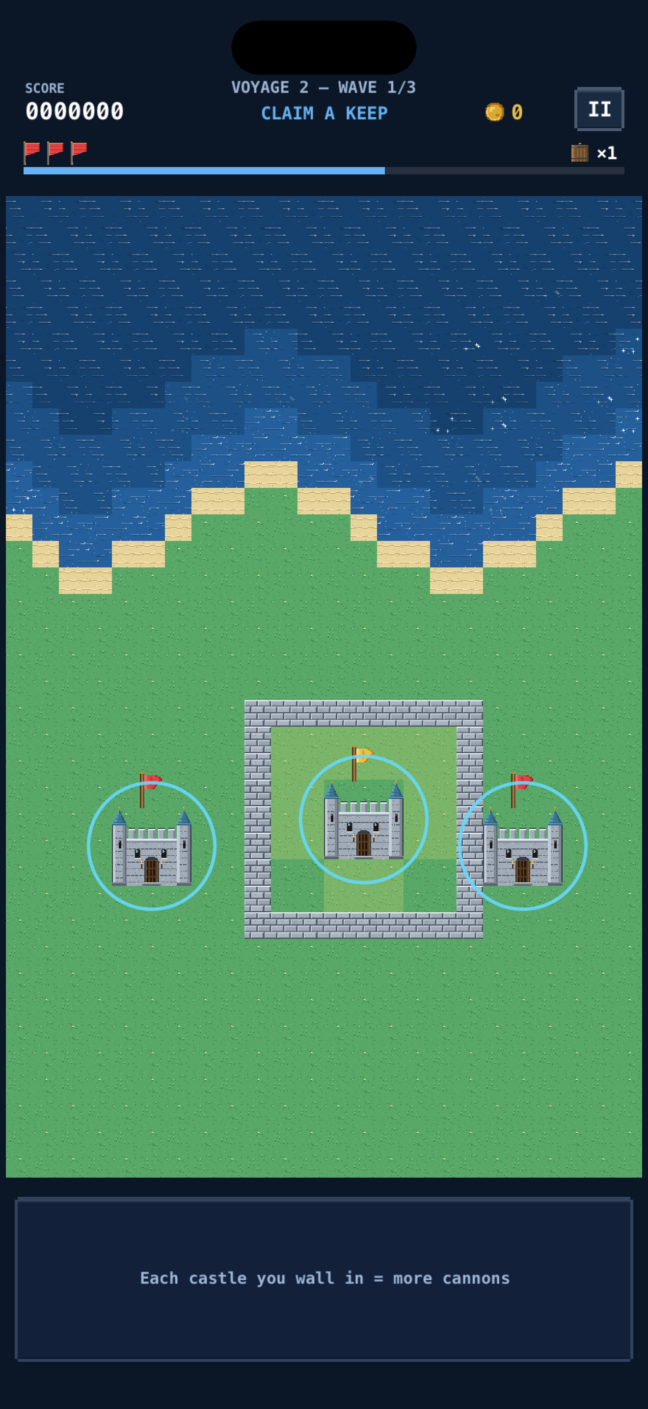 Claiming a castle on a procedurally shaped coastline